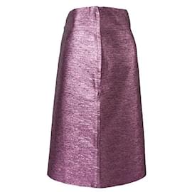Lanvin-LANVIN Shimmer Midi Skirt-Pink
