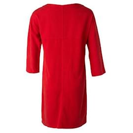 Autre Marque-ZEITGENÖSSISCHES DESIGNER-Kleid mit Reißverschluss und Bubble-Tasche-Rot