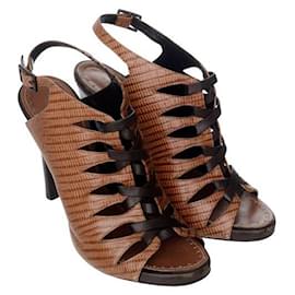 Proenza Schouler-PROENZA SCHOULER Tie Up Leather Booties-Brown