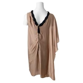 Autre Marque-CONTEMPORARY DESIGNER Asymmetric Dress-Brown