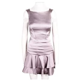 Autre Marque-CONTEMPORARY DESIGNER Silk Mini Dress With Flounces-Other