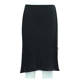 Lanvin-Lanvin Black Skirt with Metallic Details-Black