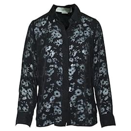 Stella Mc Cartney-Stella McCartney Black/Dark Brown Embroidered Shirt-Black