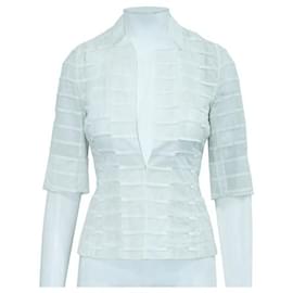 Akris-Jaqueta de algodão texturizado branco Akris-Branco