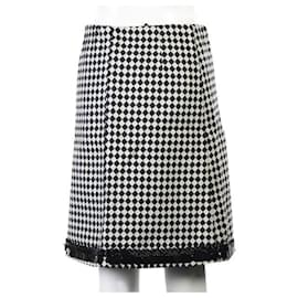 Marni-Marni Black White Patterned Skirt-Black