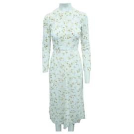Reformation-REFORMATION Long Sleeves  Flowery Dress-Beige