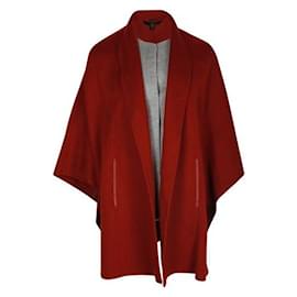 Loro Piana-Red and Grey Cashmere lined Cape-Red