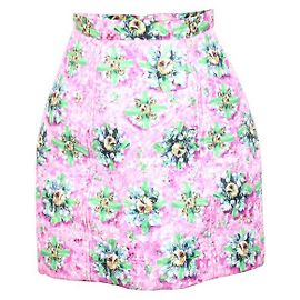 MARY KATRANTZOU Neoprenrock mit Blumenmuster Pink