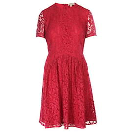Burberry-BURBERRY LONDON Red Lace Dress-Red