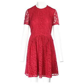Burberry-BURBERRY LONDON Red Lace Dress-Red