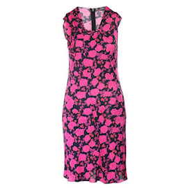 Nina Ricci-Nina Ricci Pink Floral Midi Dress-Black