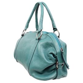 Autre Marque-CONTEMPORARY DESIGNER Green Leather Hand Bag-Green