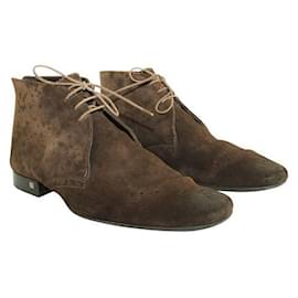 Louis Vuitton-Zapatos con cordones de ante marrón Louis Vuitton-Castaño