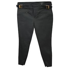 Gucci-Gucci Elegan Black Pants With Golden-Tone Buckles-Black