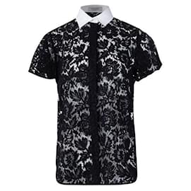 Valentino-Camisa de encaje con cuello peterpan de Valentino-Negro