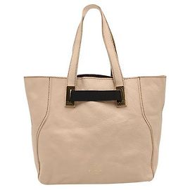 Lanvin Lanvin En Bleu Pale Pink Leather Small Tote Flesh