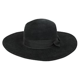 Gucci-Sombrero de piel de conejo negro Gucci-Negro