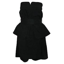 Fendi-Fendi Black Textured Strapless Dress-Black