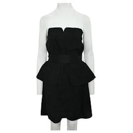 Fendi-Robe bustier texturée noire Fendi-Noir