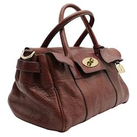 Mulberry-Mulberry Small Bayswater em couro granulado clássico-Marrom