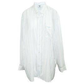 Vêtements Vetements Camicia oversize bianca a righe Blu