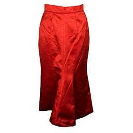 Burberry-Burberry Red Maxi Skirt-Red
