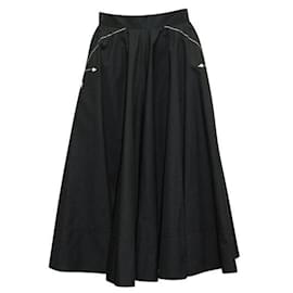 Autre Marque-Contemporary Designer Black Full Circle Skirt-Black