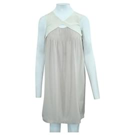 Miu Miu-Miu Miu Kleid in Elfenbein und Pastellrosa-Roh
