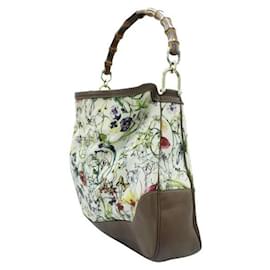Gucci-Gucci Bamboo Tote Canvas with Floral Print-Other
