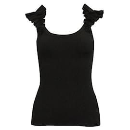 Zimmermann-Blusa sem mangas com babados Zimmermann preta-Preto