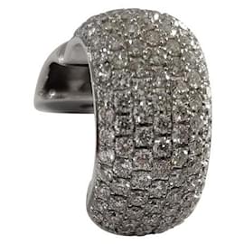 Autre Marque-Theo Fennell 18ct white gold, Diamond 1.55ct 7 Row Pave Hoop Earrings 15mm-Silvery