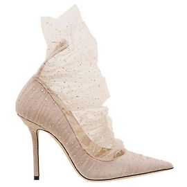 Jimmy Choo verschwenderisch 100 Tüll Pumps Beige