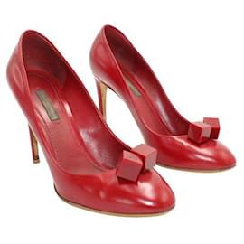 Louis Vuitton-Louis Vuitton Cubic Wonder Heels aus rotem Leder-Rot