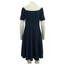 Jason Wu-Jason Wu Pleated Blue Short Sleeved Dress-Blue