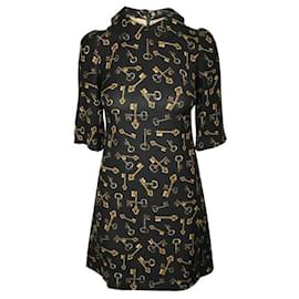 Dolce & Gabbana-Dolce & Gabbana Kleid mit Schlüssel-Print-Schwarz