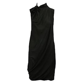 Balenciaga-Balenciaga Vestido De Seda Negro Con Lazos-Negro