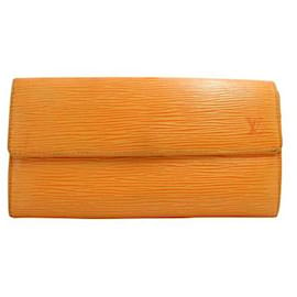 Louis Vuitton-Louis Vuitton Orange Epi Wallet-Orange