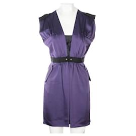 Autre Marque-Contemporary Designer Purple Silk Dress-Purple