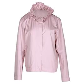 Loro Piana-Ruched Collar Waterproof Windbreaker Jacket in Pink-Pink