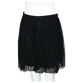 Autre Marque-CONTEMPORARY DESIGNER Black A-line Lace Skirt-Black