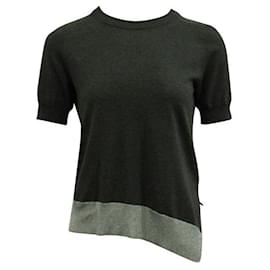 Autre Marque-ZEITGENÖSSISCHES DESIGNER-T-Shirt aus grauem Strick-Grau