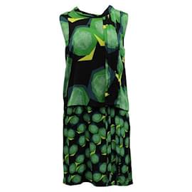 Diane Von Furstenberg-Vestido verde sin mangas con estampado de Diane Von Furstenberg-Verde