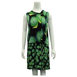 Diane Von Furstenberg-Diane Von Furstenberg Sleeveless Green Pattern Dress-Green