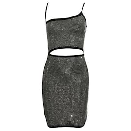 Autre Marque-Mini vestido de strass de designer contemporâneo-Preto