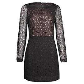 Diane Von Furstenberg-New Sarita Pebble Spitzenkleid-Schwarz