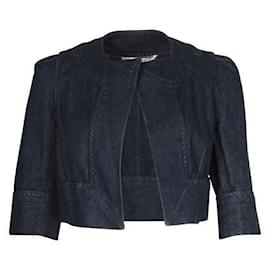 Diane Von Furstenberg-Vêtements d'extérieur courts en jean-Bleu Marine