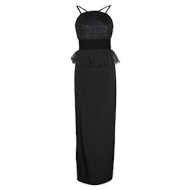 Autre Marque-Schwarzes Kleid mit Trägern und Tülldetail-Schwarz