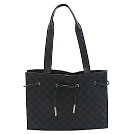 Gucci-Gucci Black Monogrammed Drawstring Shoulder Bag-Black