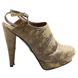 Lanvin-Tacco piattaforma in pelle di serpente Lanvin-Beige