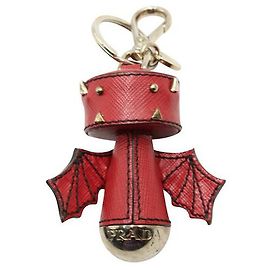 Prada portachiavi pipistrello e ciondolo per borsa in rosso Rosso